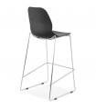 Tabouret de bar design noir en plastique et métal Reman