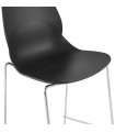 Tabouret de bar design noir en plastique et métal Reman