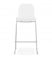 Tabouret de bar design blanc en plastique et métal Reman