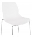 Tabouret de bar design blanc en plastique et métal Reman