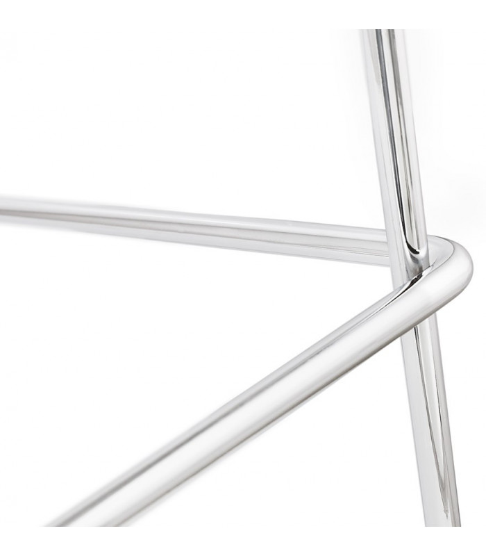 Tabouret de bar design blanc en plastique et métal Reman