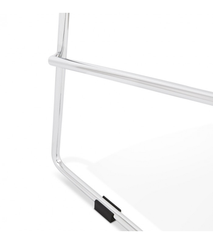 Tabouret de bar design blanc en plastique et métal Reman