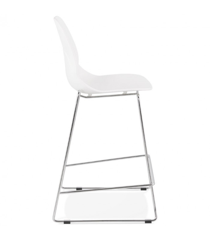Tabouret de bar design blanc en plastique et métal Reman Mini