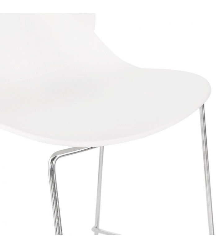 Tabouret de bar design blanc en plastique et métal Reman Mini