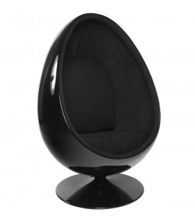 Fauteuil design noir en plastique et tissu Piccadilly