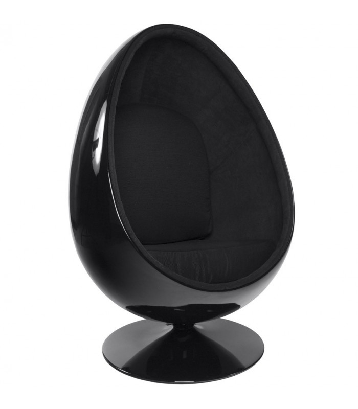 Fauteuil design noir en plastique et tissu Piccadilly