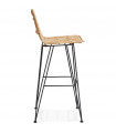 Tabouret de bar design naturel en bois et métal Giamatti