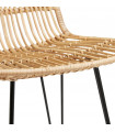 Tabouret de bar design naturel en bois et métal Giamatti