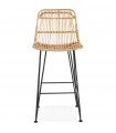 Tabouret de bar design naturel en bois et métal Giamatti Mini