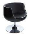 Fauteuil design noir en plastique et similicuir Drayton