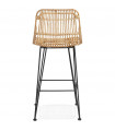 Tabouret de bar design naturel en bois et métal Giamatti Mini