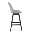 Tabouret de bar design gris en tissu et bois Leila