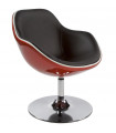 Fauteuil design rouge en plastique et similicuir Cambourne