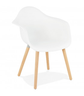 Fauteuil design blanc en plastique Britton