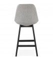 Tabouret de bar design gris en tissu et bois Leila Mini