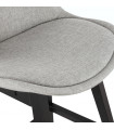 Tabouret de bar design gris en tissu et bois Leila Mini