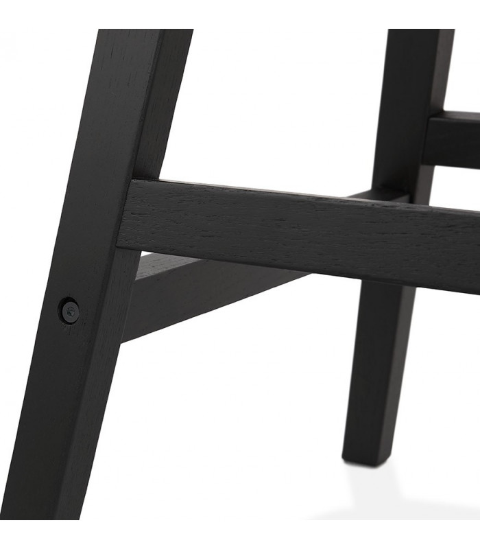 Tabouret de bar design gris en tissu et bois Leila Mini
