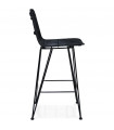 Tabouret de bar design noir en bois et métal Giamatti Mini