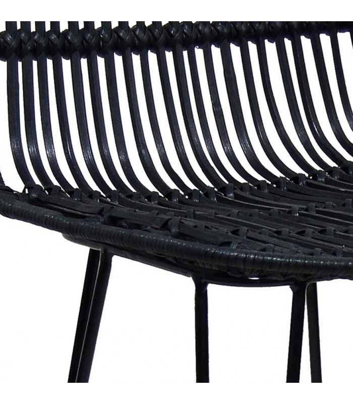 Tabouret de bar design noir en bois et métal Giamatti Mini