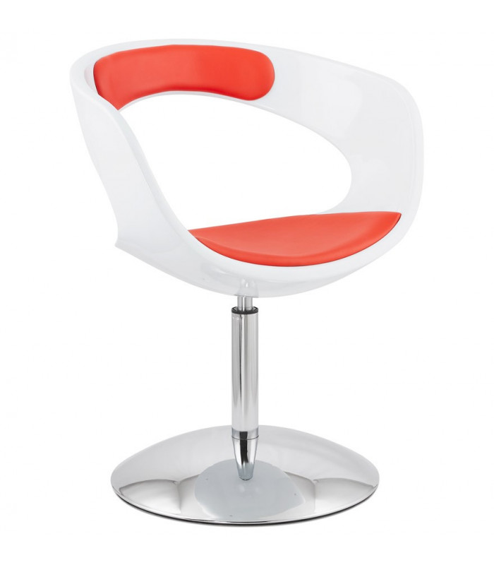 Fauteuil design blanc en plastique et similicuir Fiennes