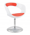 Fauteuil design blanc en plastique et similicuir Fiennes