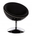 Fauteuil design noir en plastique et similicuir Moro