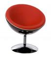 Fauteuil design noir en plastique et similicuir Moro