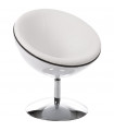 Fauteuil design blanc en plastique et similicuir Moro