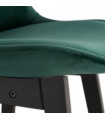 Tabouret de bar design vert en tissu et bois Alvah