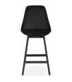 Tabouret de bar design noir en tissu et bois Alvah Mini
