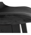 Tabouret de bar design noir en tissu et bois Alvah Mini