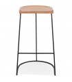 Tabouret de bar design naturel en bois et métal Jak