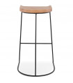 Tabouret de bar design naturel en bois et métal Jak