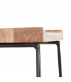 Tabouret de bar design naturel en bois et métal Jak
