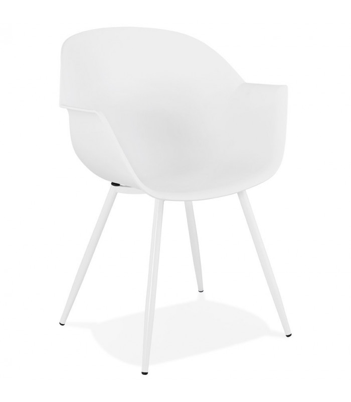 Fauteuil design blanc en plastique Nadina