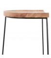 Tabouret de bar design naturel en bois et métal Jak