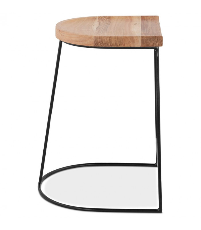 Tabouret de bar design naturel en bois et métal Jak Mini