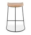 Tabouret de bar design naturel en bois et métal Jak Mini