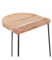 Tabouret de bar design naturel en bois et métal Jak Mini
