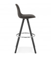 Tabouret de bar design gris foncé en tissu et bois Adagio
