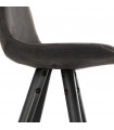 Tabouret de bar design gris foncé en tissu et bois Adagio