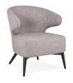Fauteuil design gris en tissu et bois Icarus