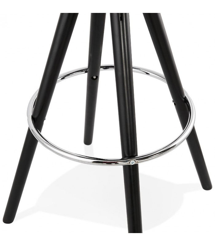 Tabouret de bar design marron en tissu et bois Adagio