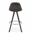 Tabouret de bar design gris foncé en tissu et bois Adagio Mini 65