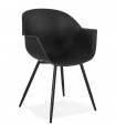 Fauteuil design noir en plastique Nadina