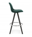 Tabouret de bar design vert en tissu et bois Darna Mini 65