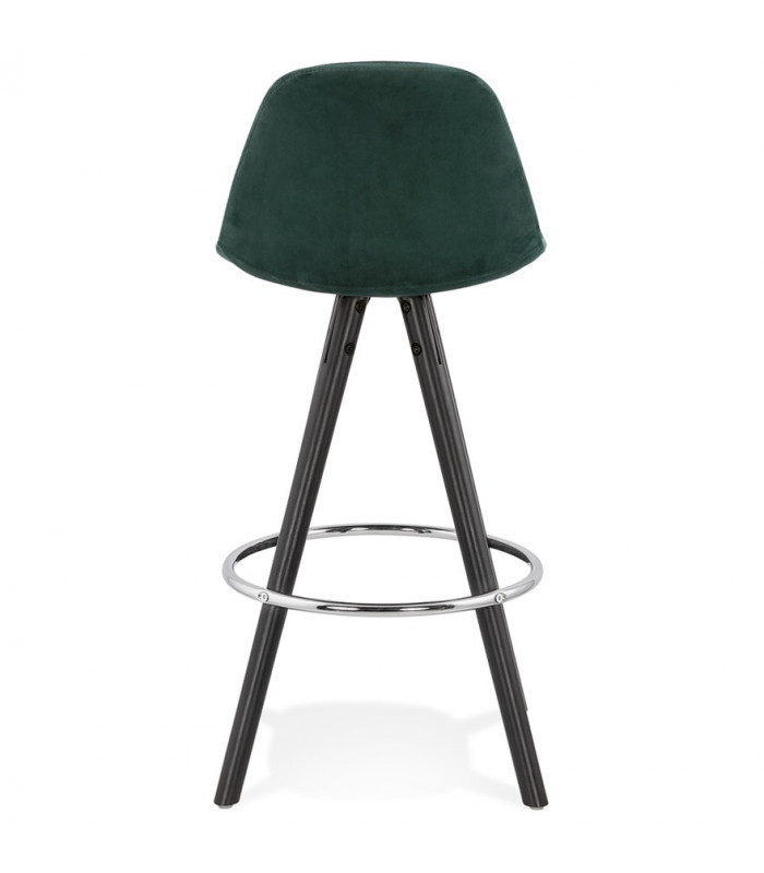 Tabouret de bar design vert en tissu et bois Darna Mini 65