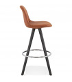 Tabouret de bar design marron en tissu et bois Adagio Mini 65