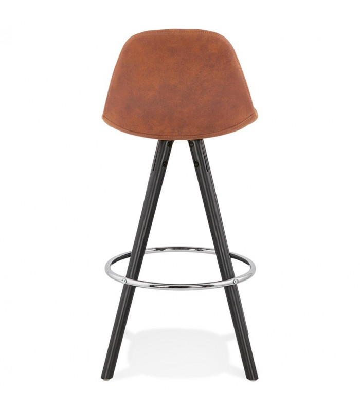 Tabouret de bar design marron en tissu et bois Adagio Mini 65