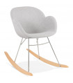 Fauteuil design gris clair en tissu Ozias